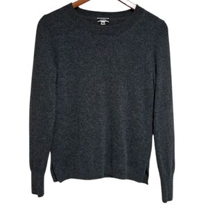 J. Crew Cashmere Slim Fit Crewneck Sweater in Heather Charcoal Size Small